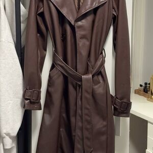 Meshki Chocolate Faux Leather Jacket